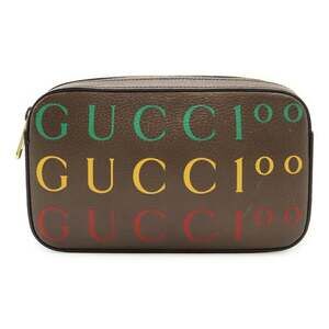 GUCCI Brown Leather Clutch Bag